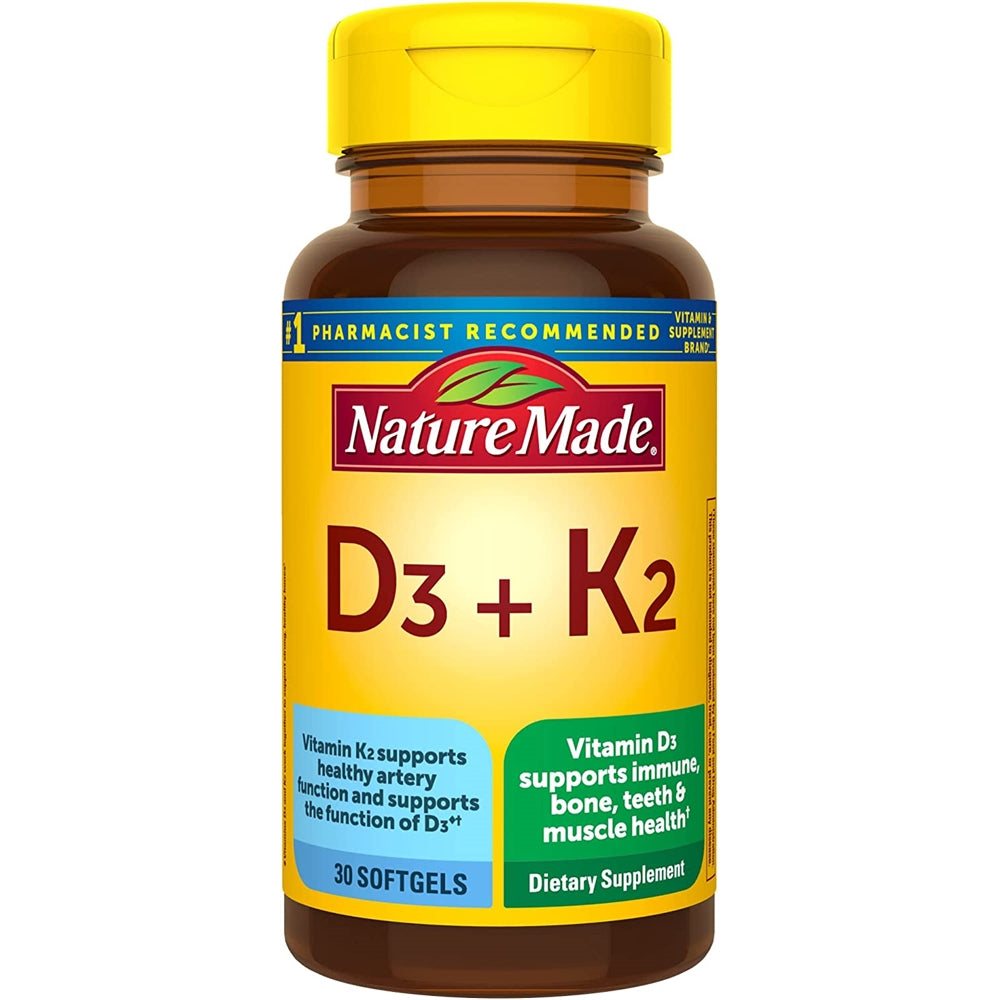 Suplemento Vitamina D3 K2 5000 UI 125 mcg Vitamina D  30 cáp