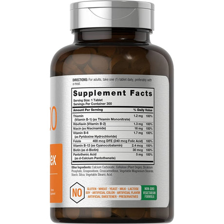 Suplemento Complejo de vitamina B-100   300 comprimidos