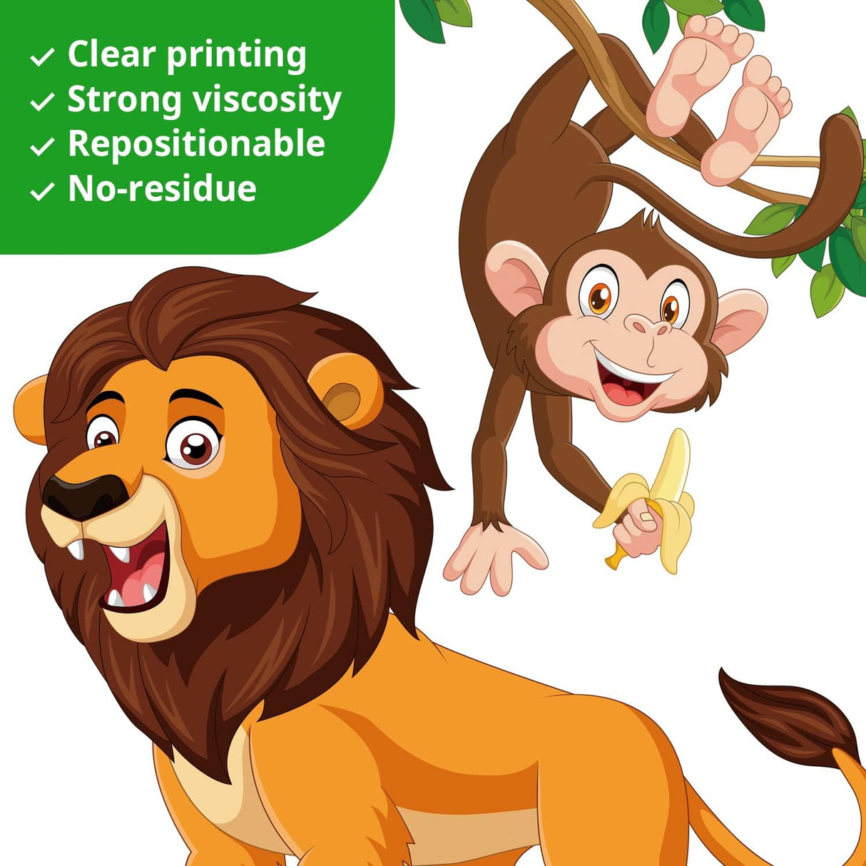 DECOWALL Stickers Animales Selva DSL-8069 para Niños