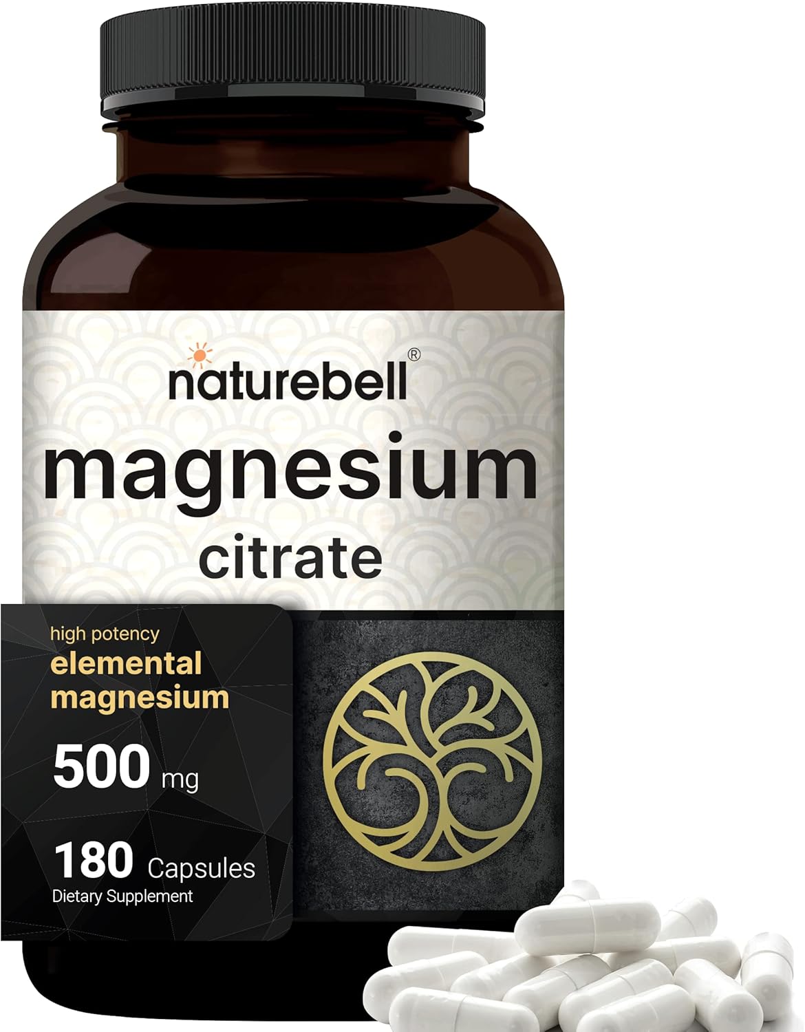 Suplementos Alimenticios Citrato de magnesio 180 cápsulas