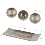Juego de 3 bandejas decorativas de Dublín y orbes / bolas