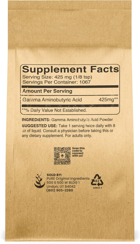 Suplemento Pure Original Ingredients Polvo de  (GABA) (1 lb)