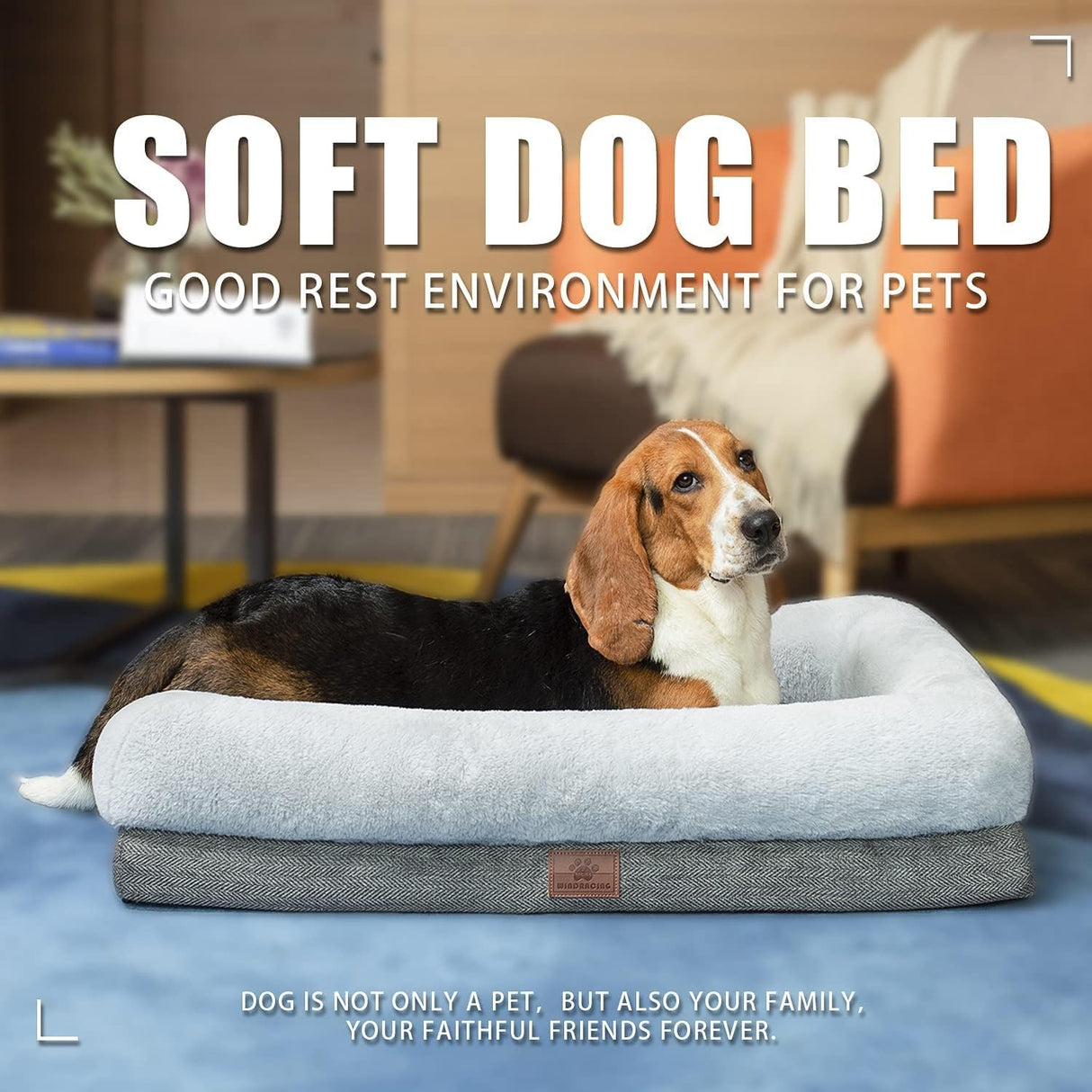 Cama ortopédica para perros grandes, con laterales, 36 x 23