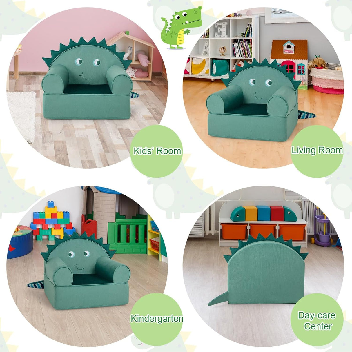 Sofá para niños, sillón relleno de espuma con funda.Costzon