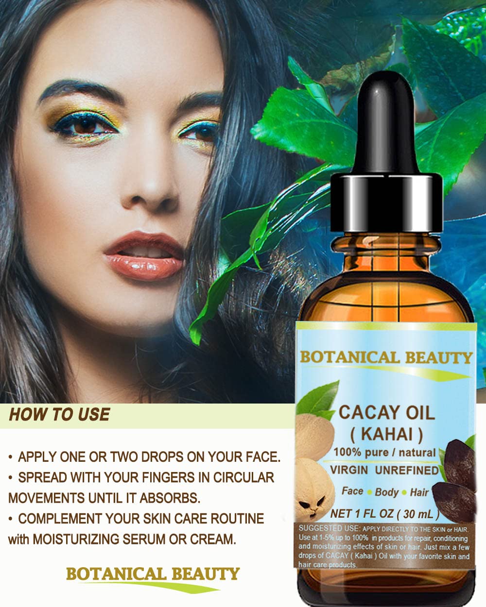 Aceite de Cacay Natural Antiarrugas con Retinol y Vitamina E