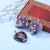 Jovivi 3 collares de cristal curativo envueltos en flores