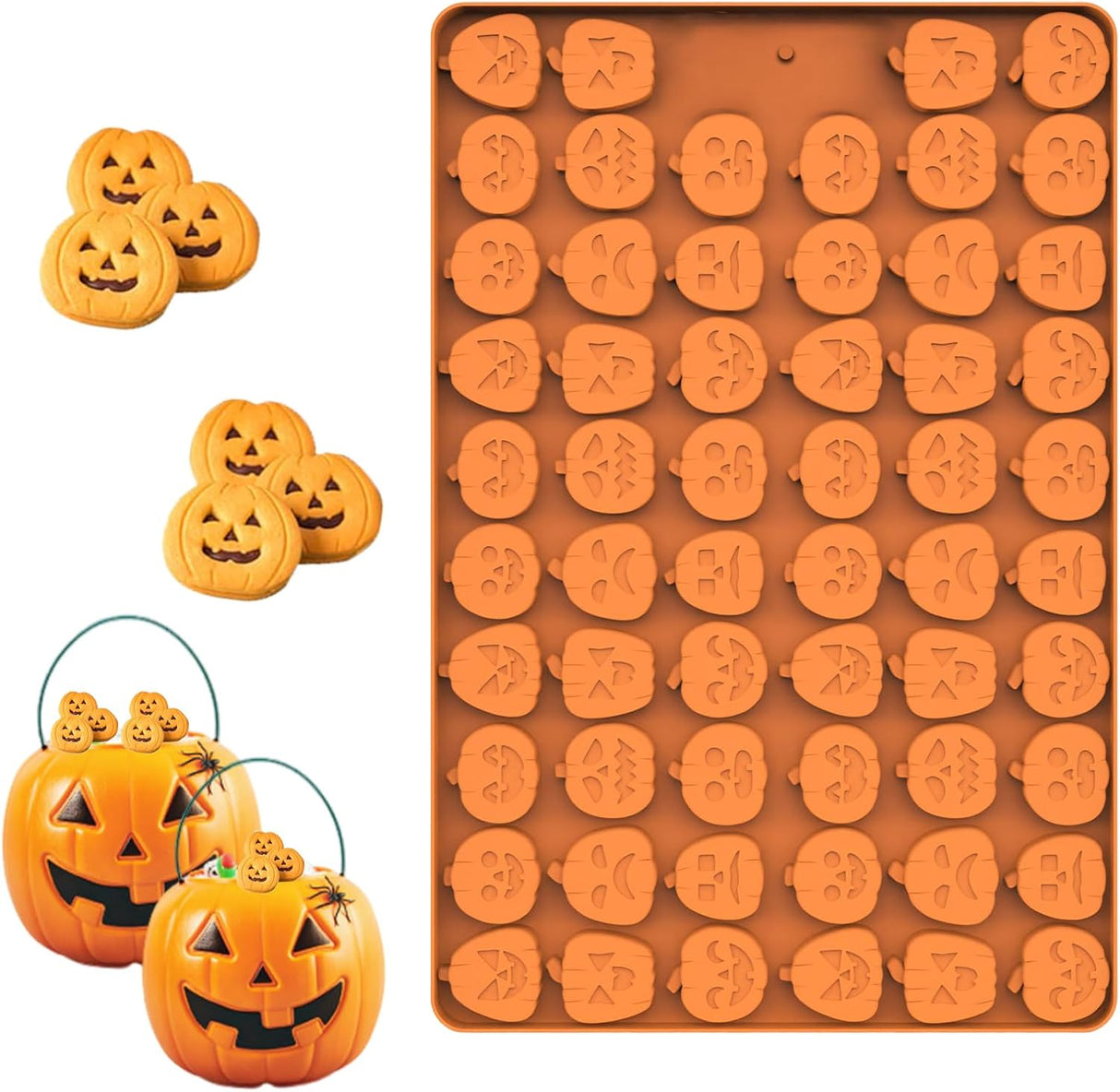 Molde de Silicona para Calabazas, 58 Cavidades, Halloween