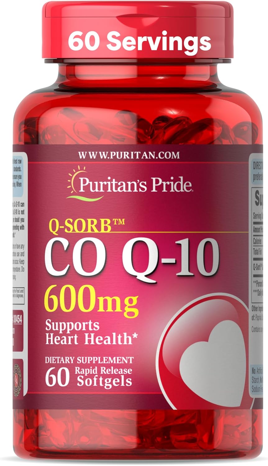 Coenzima Q10 600mg Puritan's Pride, Salud Cardiaca 60 caps