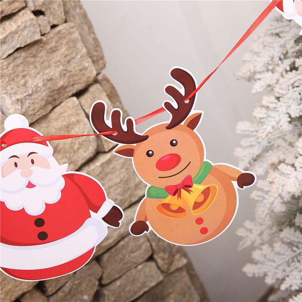 Banderas de Navidad, decoración colgante, 4 piezas, papel
