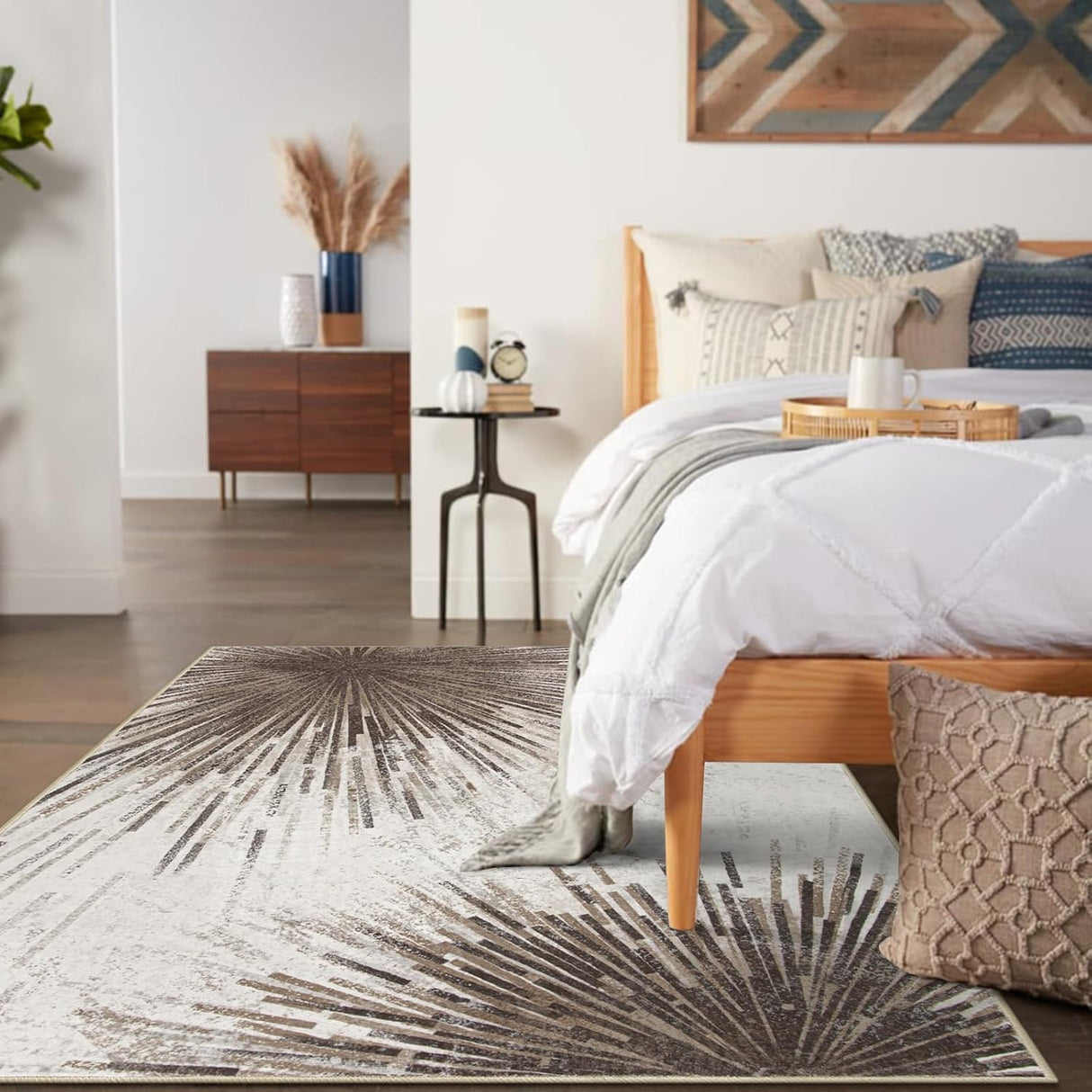 Alfombra moderna para sala de estar ultrafina, Gris Lahome