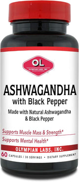 Ashwagandha Orgánica Olympian Labs - 60 Cápsulas Veganas