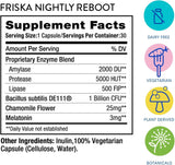 Suplemento Enzimas y Probióticos FRISKA, Digestión y Sueño, 30 Caps