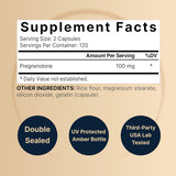 Pregnenolona 100mg, 240 Cápsulas, Alta Absorción, No GMO