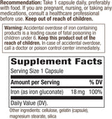 Suplementos Iron Support Healthy Red Blood Glóbulos 100 cáp