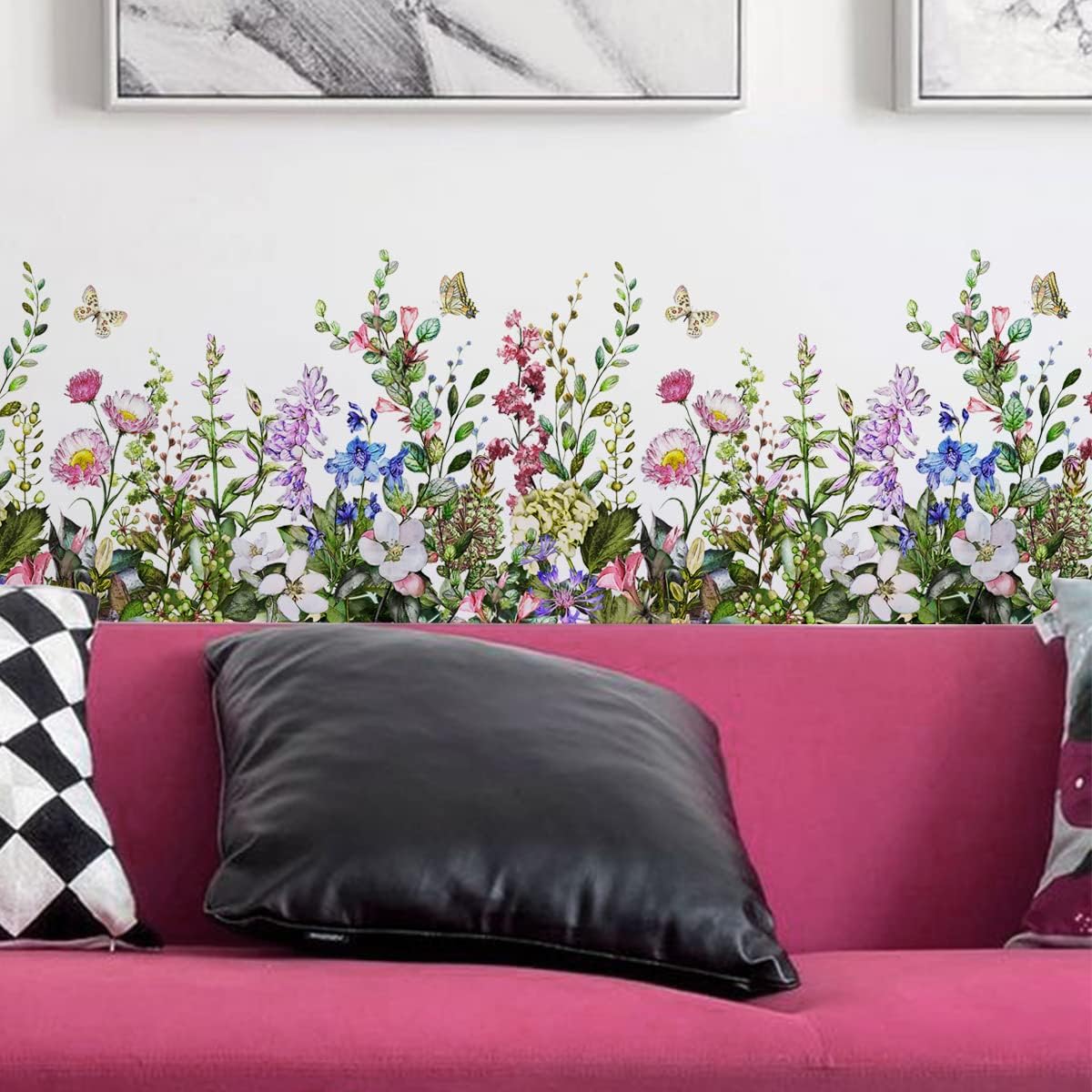 Vinilos Pared Flores y Mariposas Stickers Decorativos 60x90cm