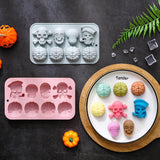 Molde de Silicona Halloween, 2 Cavidades, Calaveras y Cerebros