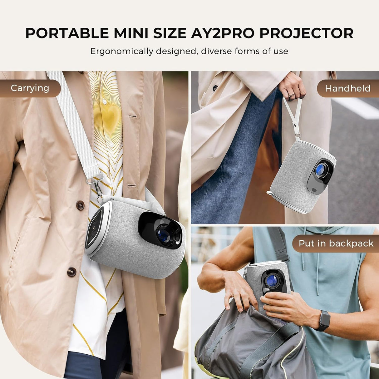 Proyector Mini ONOAYO AY2Pro, WiFi, Bluetooth, 550 ANSI