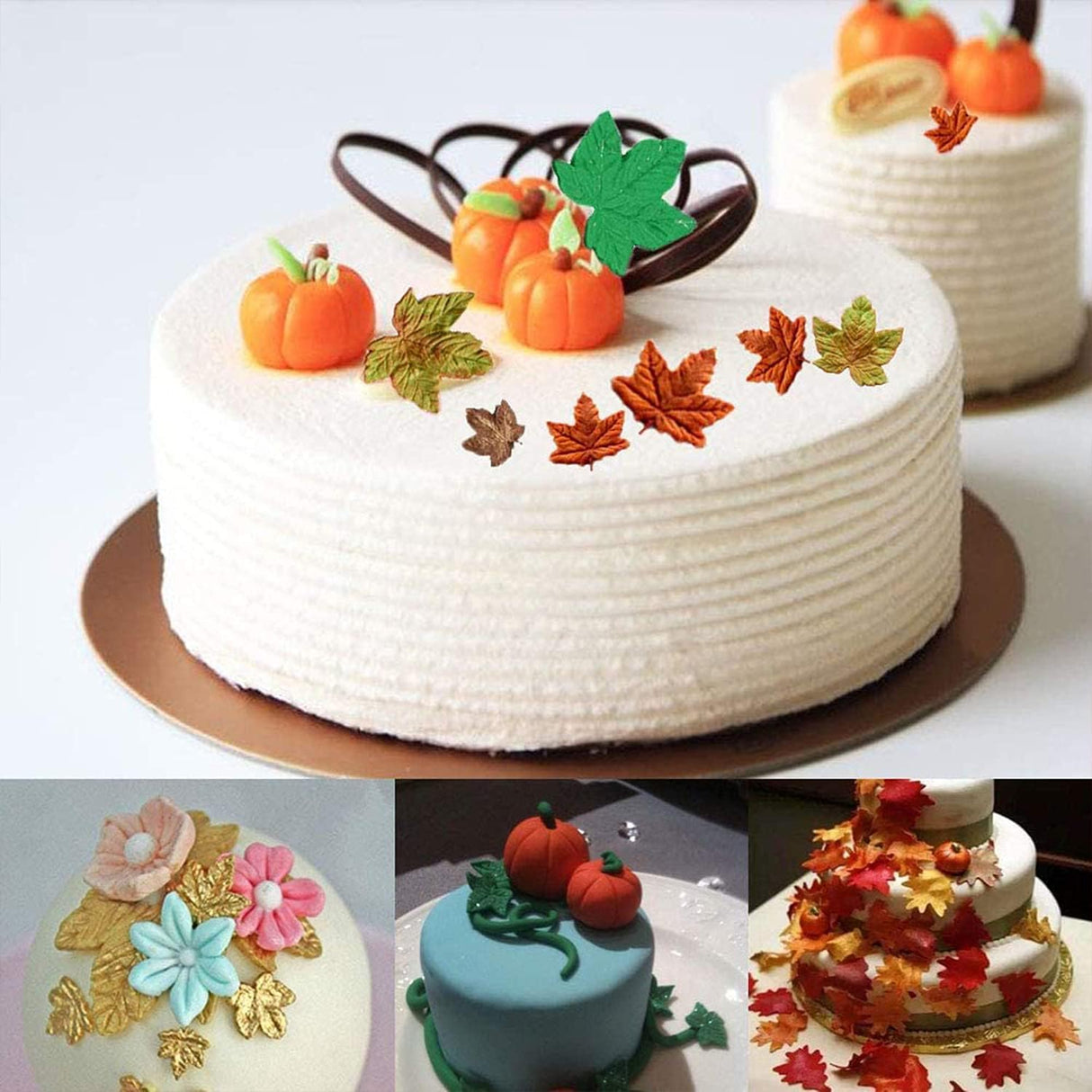 Moldes de Silicona Calabaza y Hojas para Repostería DIY