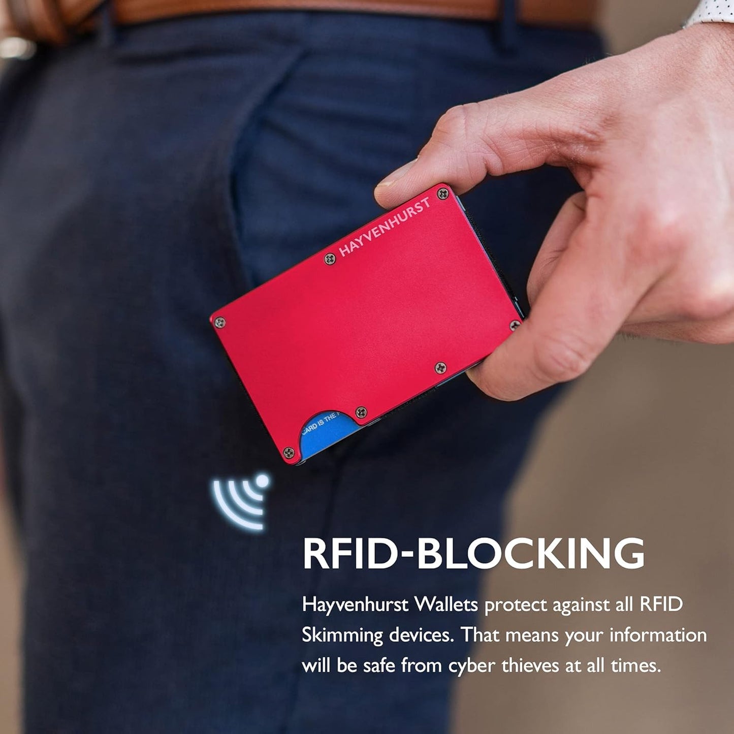 Billetera Slim Minimalista RFID Hayvenhurst con Clip para Dinero