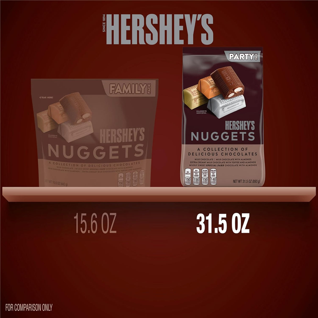 Paquete Fiesta de Chocolates Assortidos HERSHEY'S, 31.5 oz