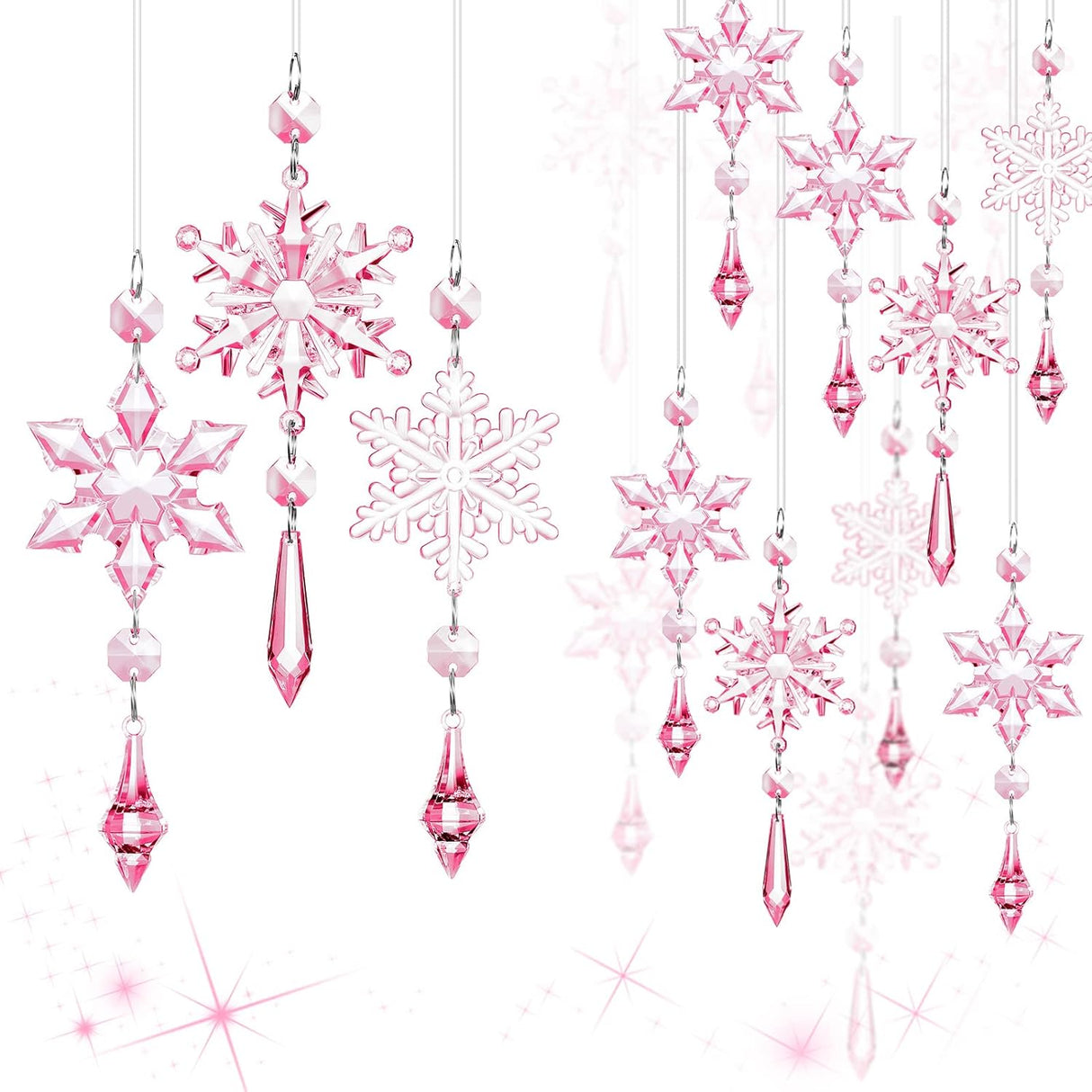 Adornos Navideños Acrílicos Boao, 15 Pcs, Decoraciones Cristales