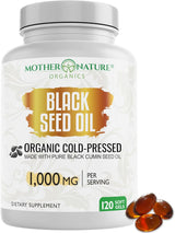 Cápsulas de Aceite de Semilla Negra, Orgánico, 1000mg, 120ct