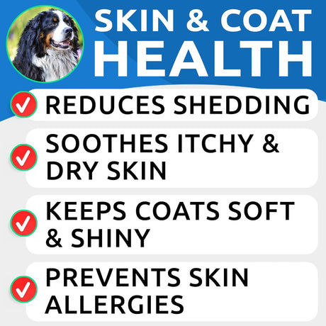 Omega 3 para perros y gatos – 180 golosinas de aceite de pescado para desprendimiento de perros, alergias en la piel, alivio de picazón, tratamiento de puntos calientes – salud de las articulaciones –