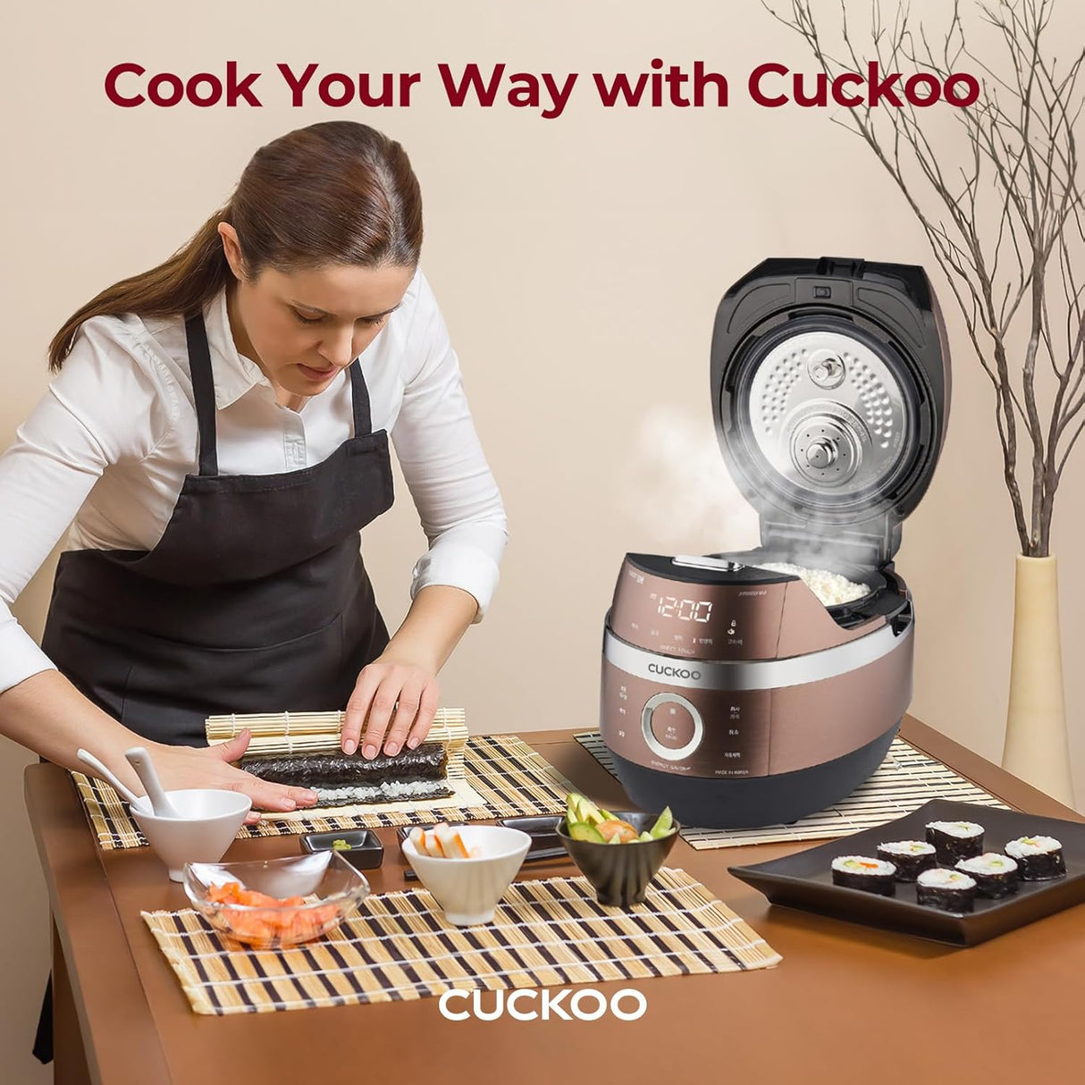 Arrocera a presión CUCKOO 6 tazas, 16 menús, modelo JHR0609F