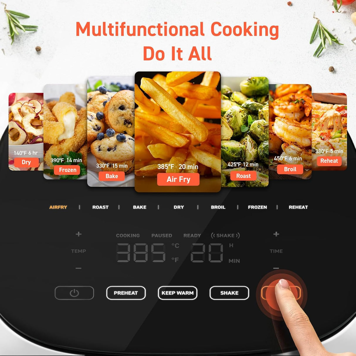 Freidora de Aire COSORI Pro LE 5Qt, 10 Funciones y Recetas