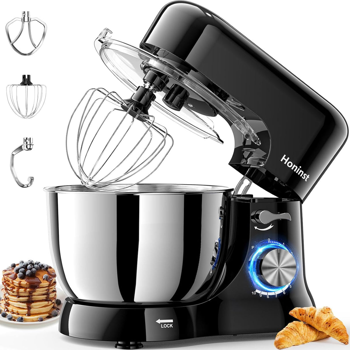 Batidora de pie 3 en 1 660W 10 velocidades 6QT - Modelo X123