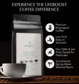 Café Molido Lifeboost Hazelnut - Orgánico, Bajo Acidez, 12 oz