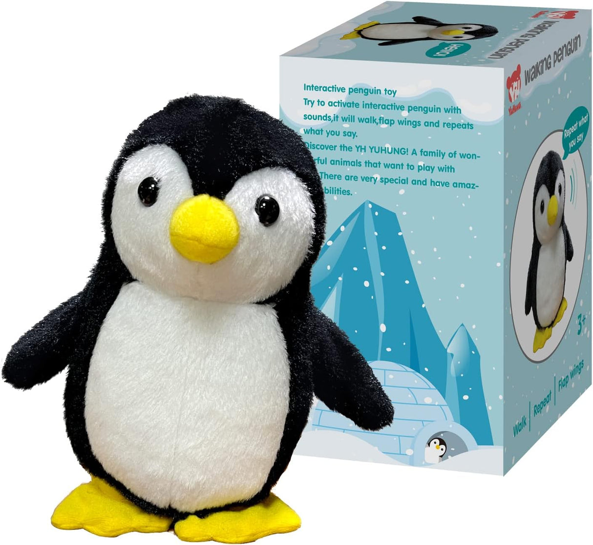 Peluche Pingüino Repetidor YH YUHUNG, Voz Clara, Juguete