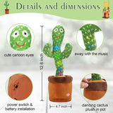 Juguete Cactus Emoin, Plush Sensory Musical, 120 Canciones, Modelo Cactus