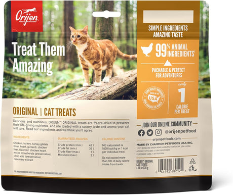 ORIJEN Golosinas Liofilizadas para Gatos, Sin Granos, 1.25oz