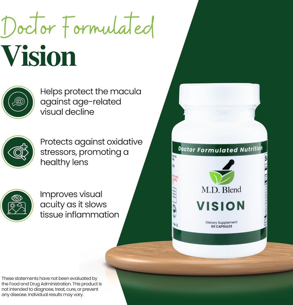 Suplemento ocular natural con luteína y zinc - 30 cápsulas