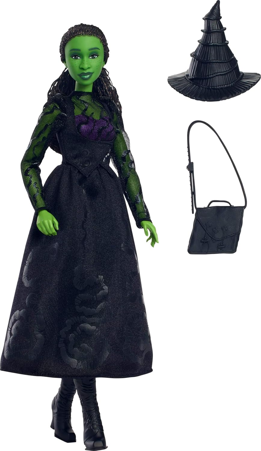 Elphaba Muñeca Mattel Universal con accesorios y cabello trenzado