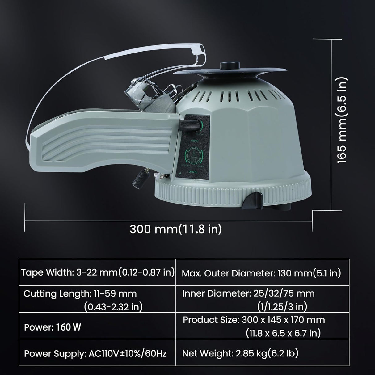 Dispensador de cinta eléctrica Zcut-2 .
