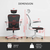 Oficina Silla Ergonómica con Soporte Lumbar y Reposacabezas 3D