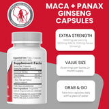 Capsulas de Maca y Ginseng Panax - Extracto Concentrado 150 ct