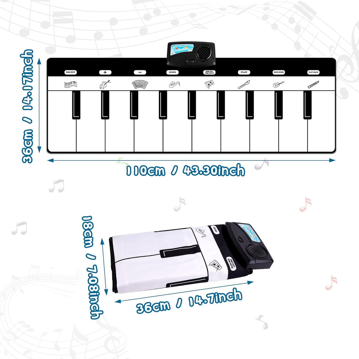 M SANMERSEN Alfombra Piano Musical para Niños con Sonidos