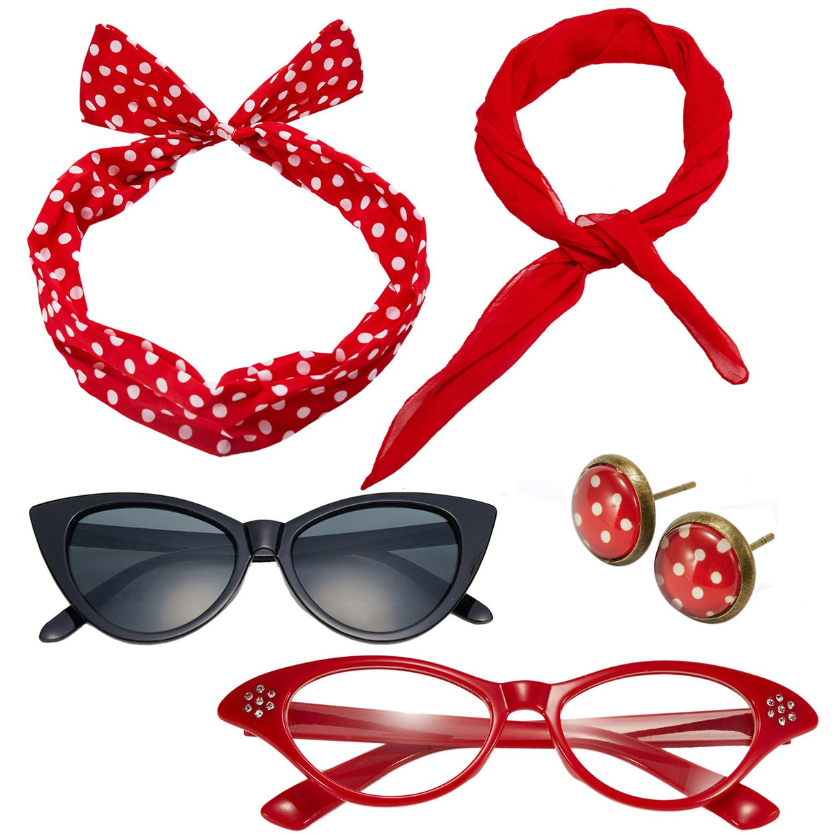 Conjunto de accesorios de vestuario de los años 50