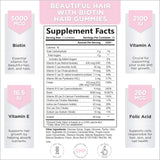 Suplemento Gomitas de vitaminas para el cabello con biotina