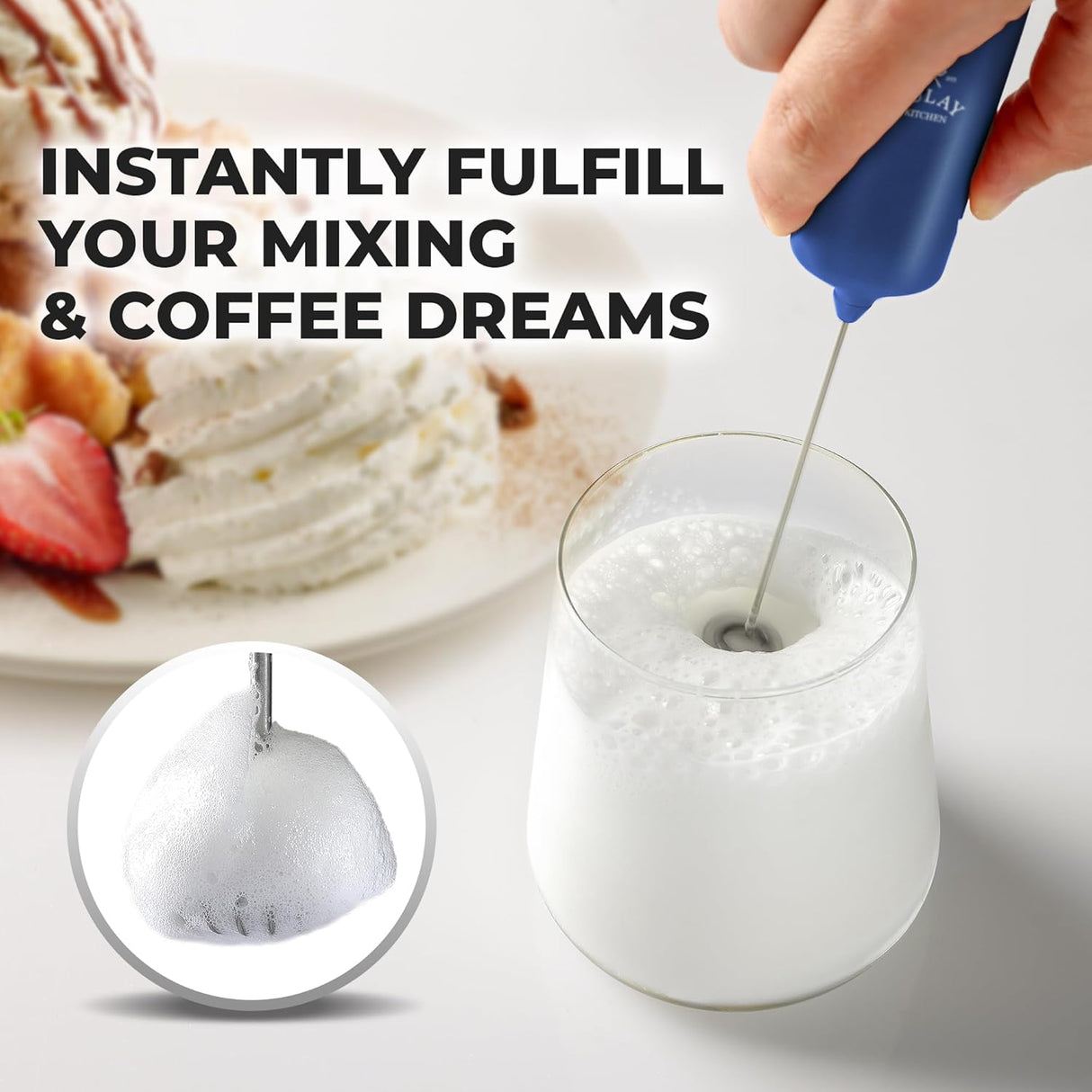 Batidor de Leche Portátil - Mini y Poderoso - Mezclador Manual