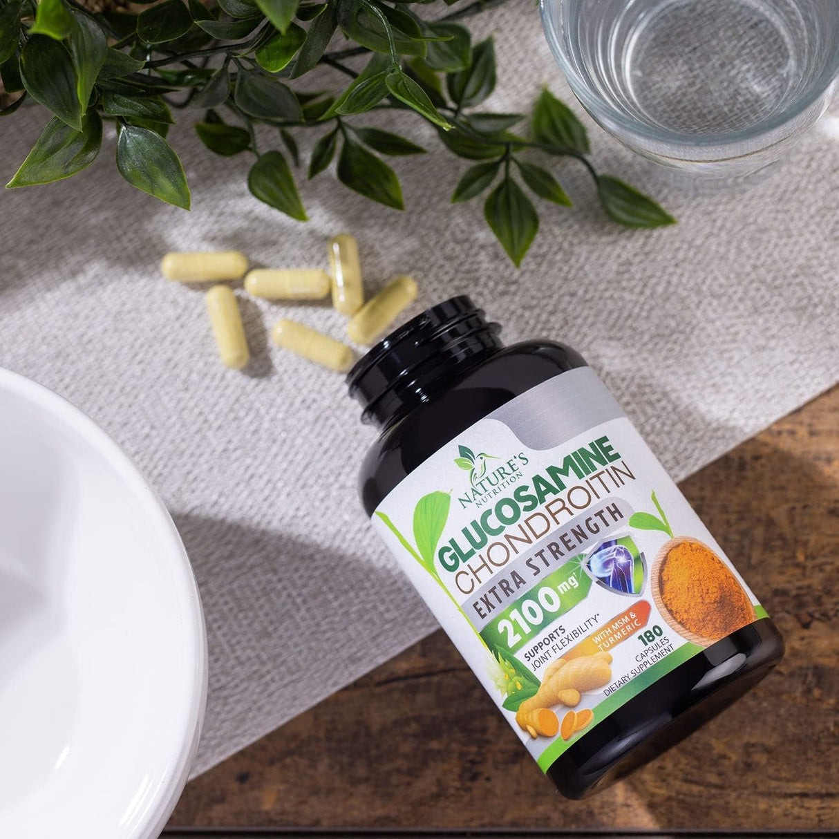 Suplemento Glucosamina condroitina con cúrcuma y MSM  180und