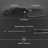 Cuchillo de bolsillo para perro pastor, hoja de acero S35VN