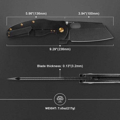Cuchillo de bolsillo para perro pastor, hoja de acero S35VN