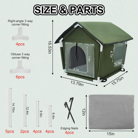 Casa de Gato Exterior, Refugio A Prueba de Clima, Modelo XYZ