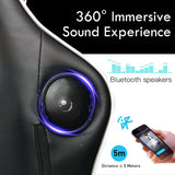 Silla de juegos con reposapiés y altavoces Bluetooth