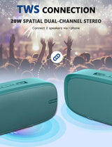 Altavoz Bluetooth LENRUE, Sonido Estéreo, 12H Reproducción, Verde