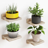Estanterías Flotantes Fixwal, Madera Rústica, Set de 4, 5x5